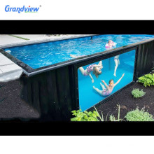 20 ft 40 ft shipping outdoor acrylic container swimming pools with glass